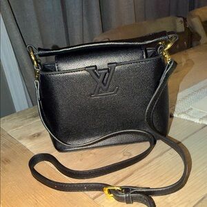 LV Black Textured Shoulder Bag Crossbody